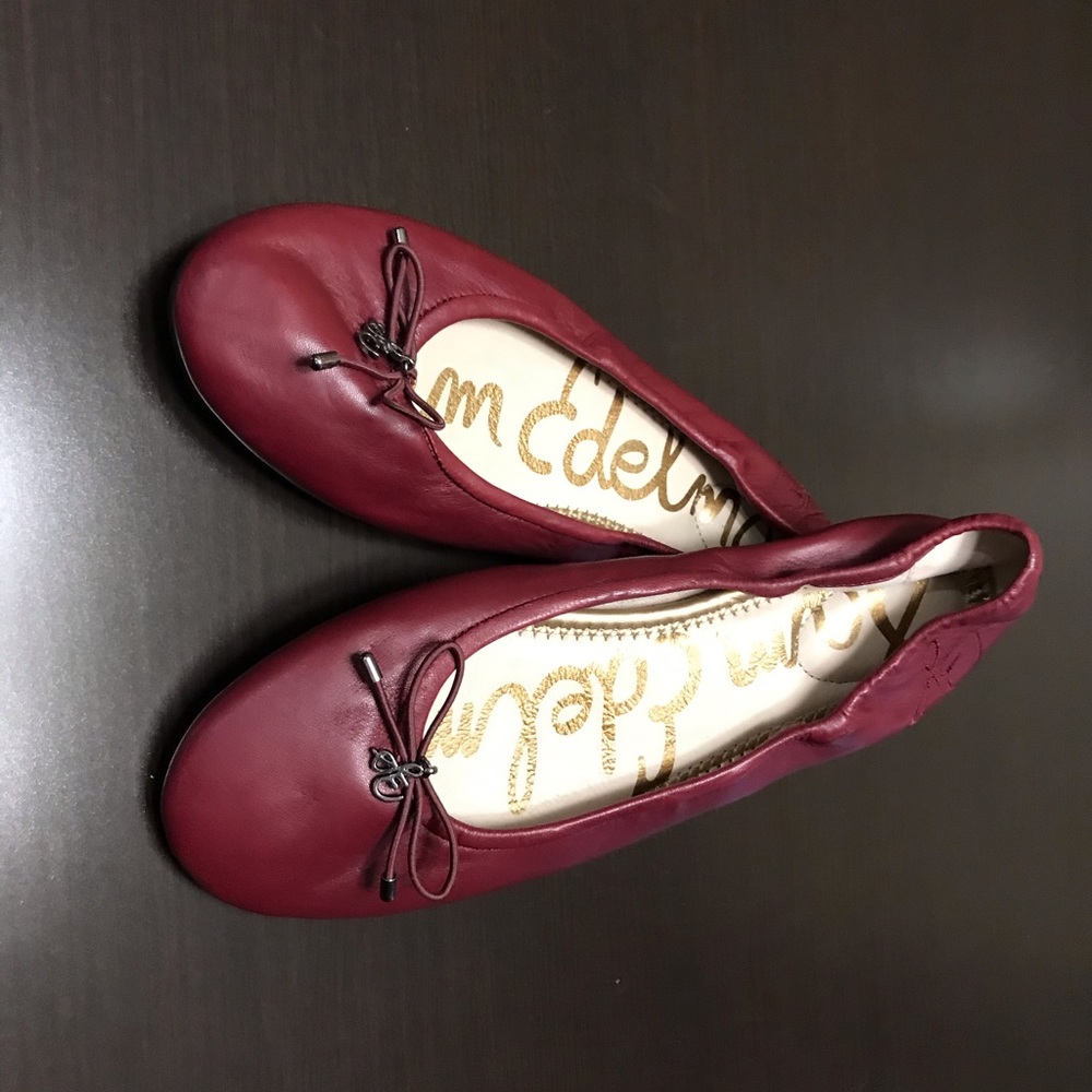Sam Edelman Maroon Ballet Flats with Bow